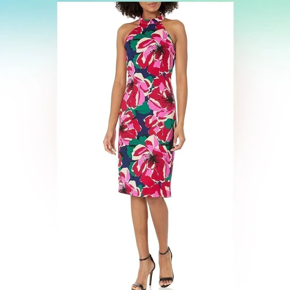 New with tag Trina Turk The Emotion Dress Floral Halter Midi Dress size 12.